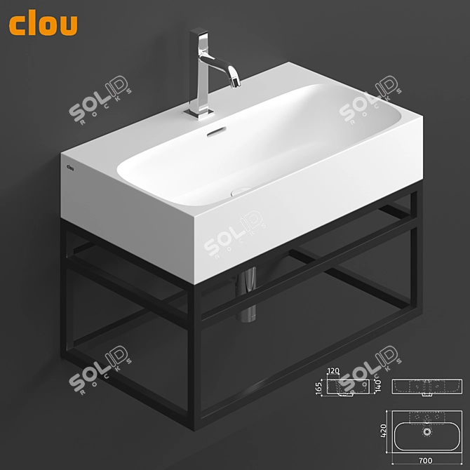 Clou Match Me Washbasin Set 3D model image 1