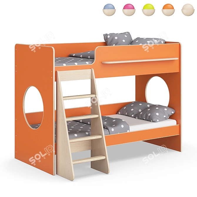 Modern Modular Kids Bed Set 3D model image 6