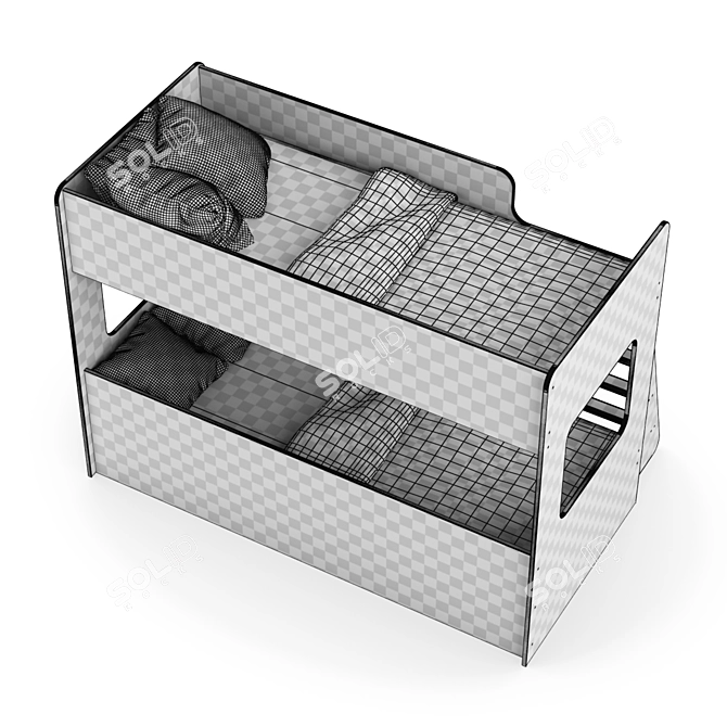 Legenda White Modular Kids Bed 3D model image 5