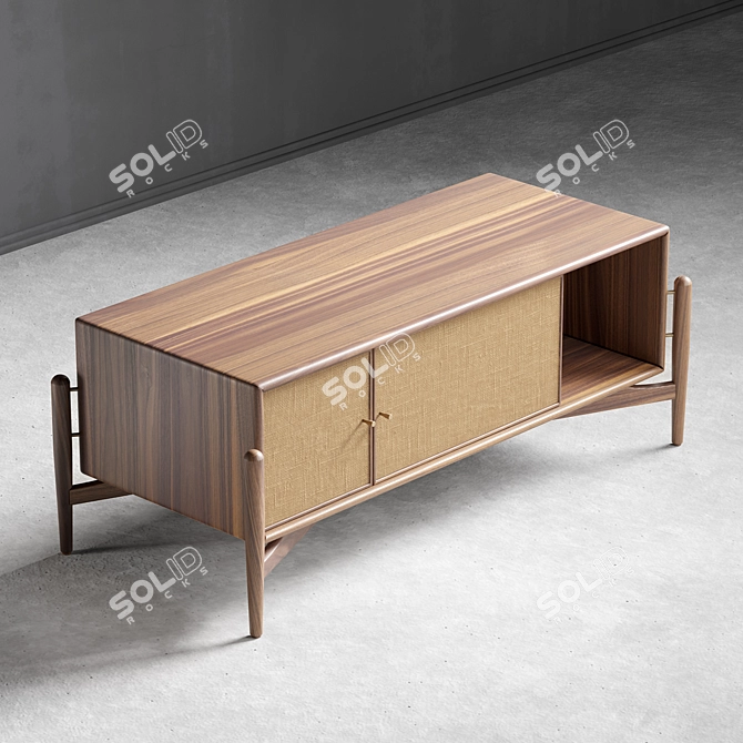 Solid Wood Sideboard TV Stand 3D model image 2