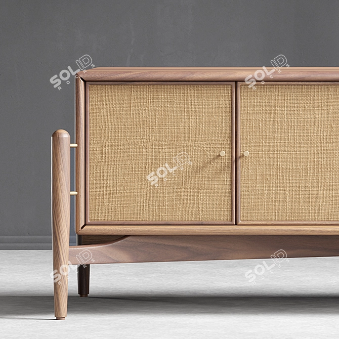 Solid Wood Sideboard TV Stand 3D model image 3