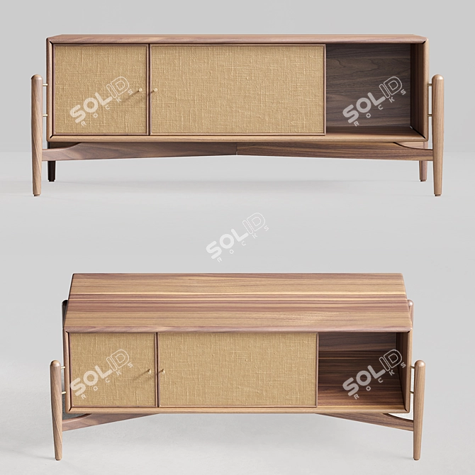Solid Wood Sideboard TV Stand 3D model image 7