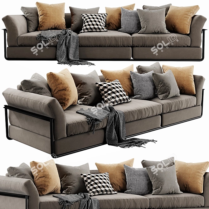 Modern Flexform Zeno Sofa - Stylish and Versatile 3D model image 1