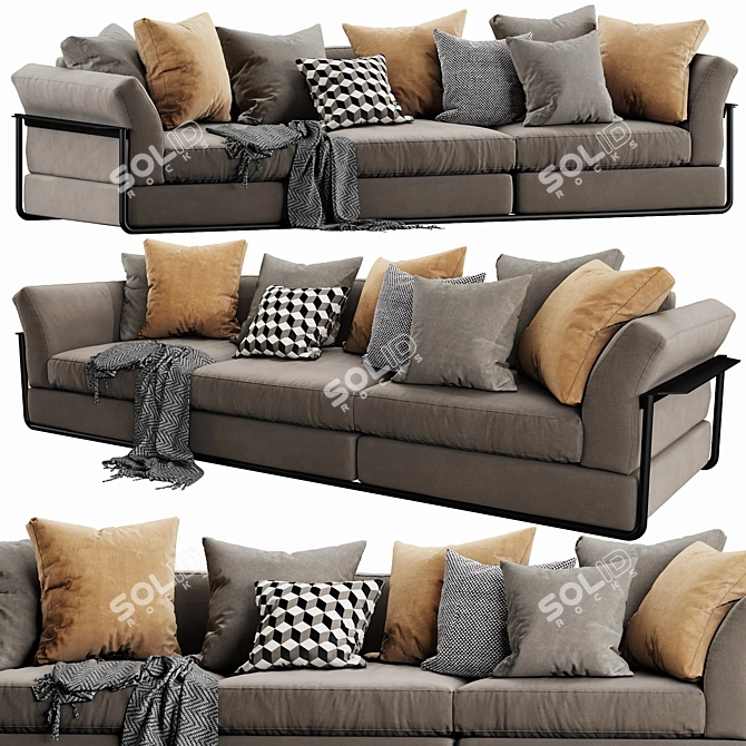 Modern Flexform Zeno Sofa - Stylish and Versatile 3D model image 2