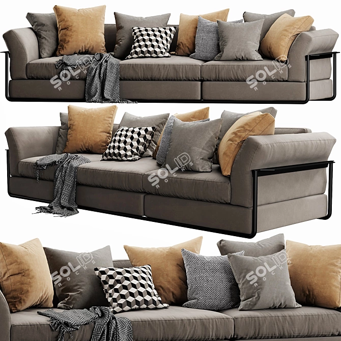 Modern Flexform Zeno Sofa - Stylish and Versatile 3D model image 3