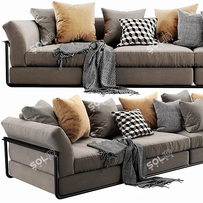 Modern Flexform Zeno Sofa - Stylish and Versatile 3D model image 5
