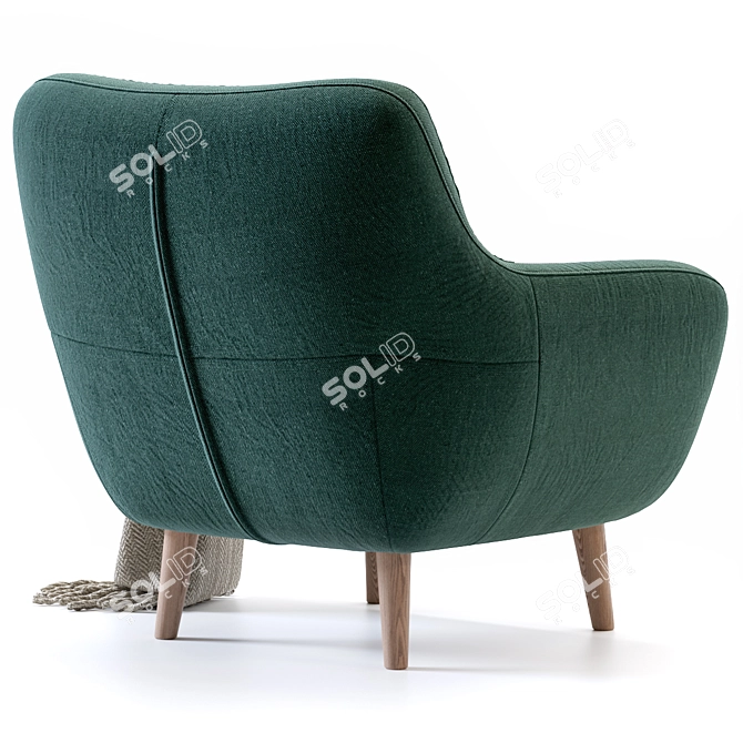Ocean Velvet Armchair: Stylish Comfort for Your Home 3D model image 2