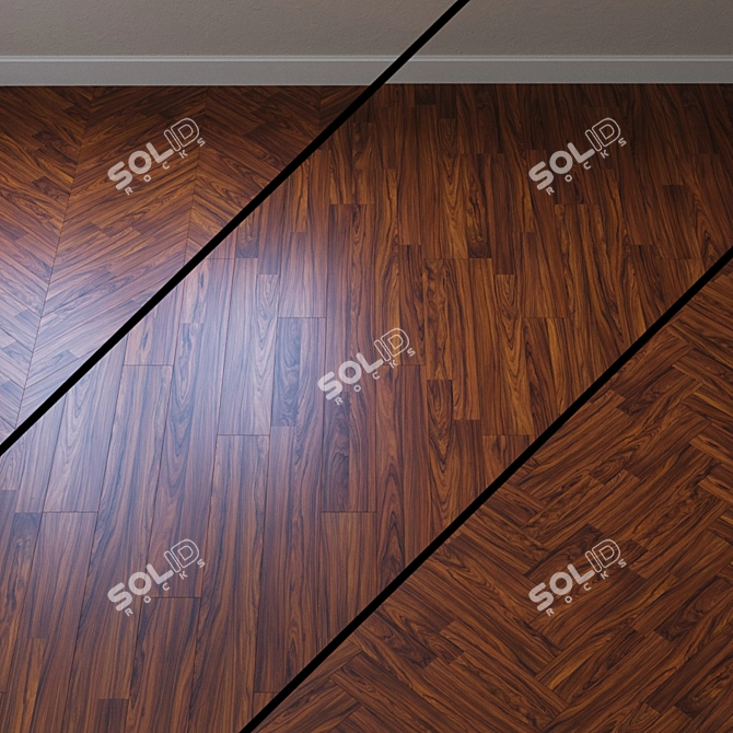 Kahrs Bongassi Parquet Board: Rustic 2-Plank Beauty 3D model image 3