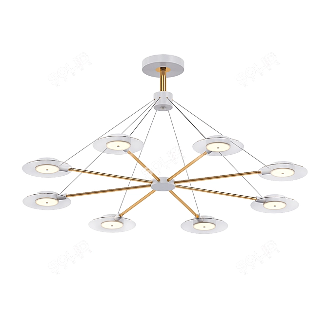 Radiant Acrylic Disc LED Chandelier 3D model image 1