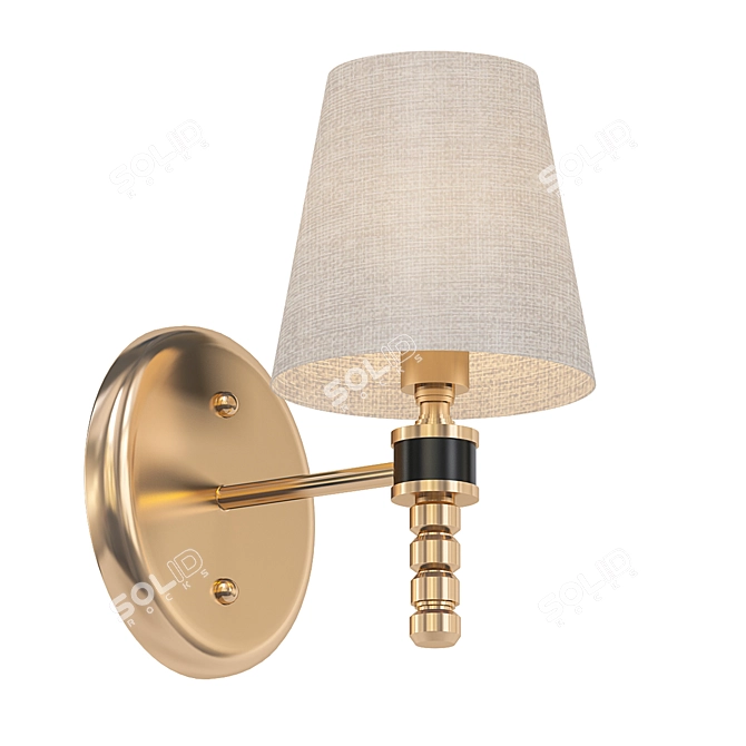 Elegant Golden Wall Sconce 3D model image 1