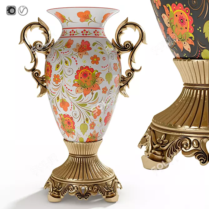 Elegant Goblet Vase: Sculpted Silhouette 3D model image 1