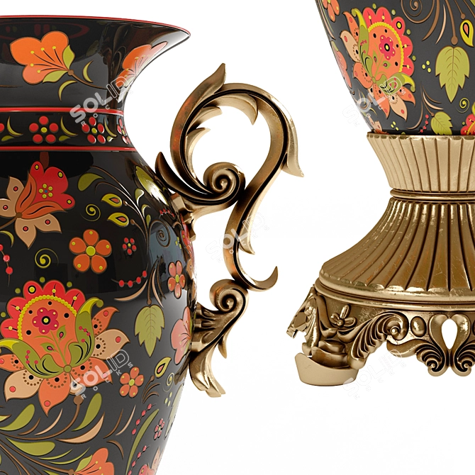 Elegant Goblet Vase: Sculpted Silhouette 3D model image 2