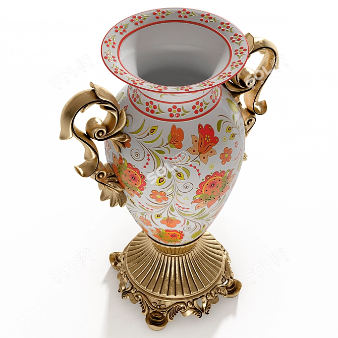 Elegant Goblet Vase: Sculpted Silhouette 3D model image 3