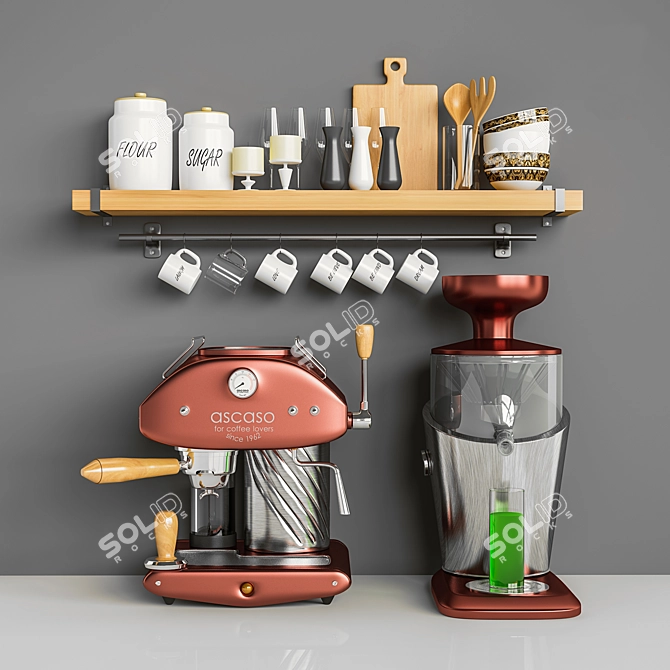 Modern Kitchen Accessory Set 3D model image 1