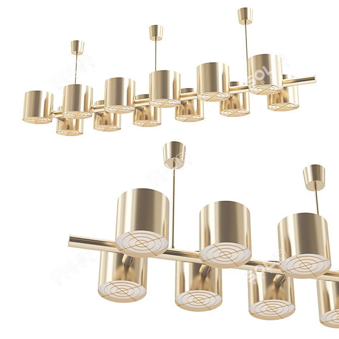 Elegant Brass Chandelier: Hans 3D model image 1