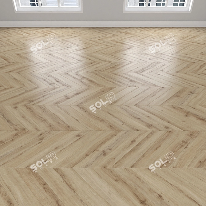 Oak Parquet Flooring | Herringbone, Linear, Chevron 3D model image 4