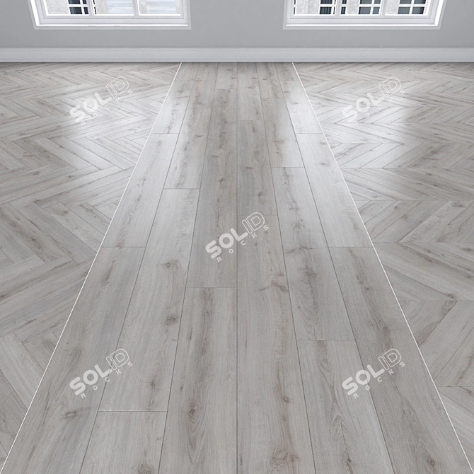 Oak Parquet: Herringbone, Linear, Chevron 3D model image 1