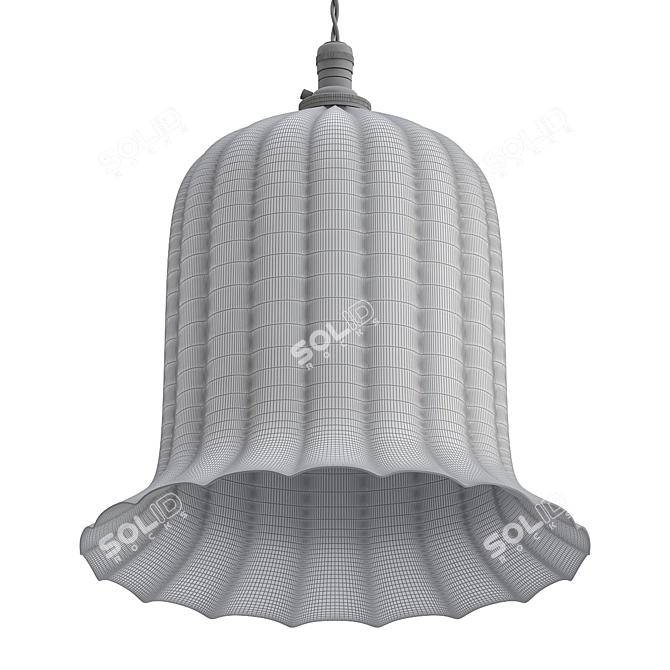 Ribbed Glass Pendant Light 3D model image 2