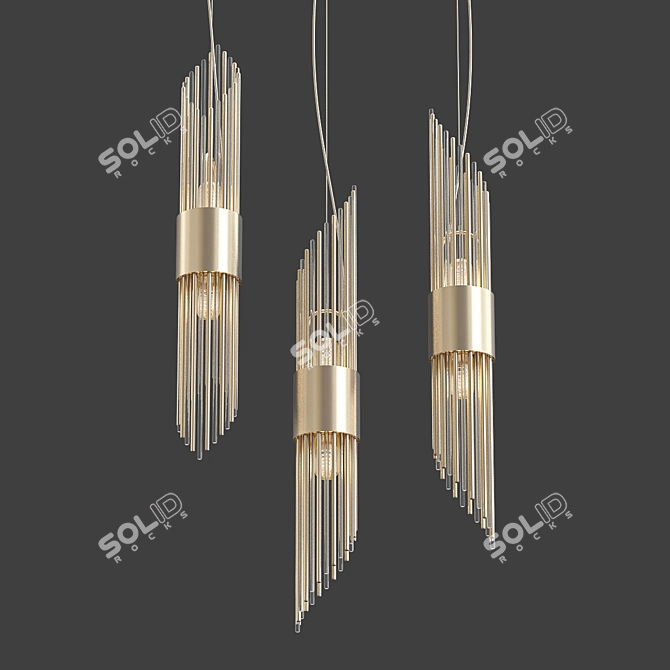 Art Deco Hanging Pendant Light 3D model image 1