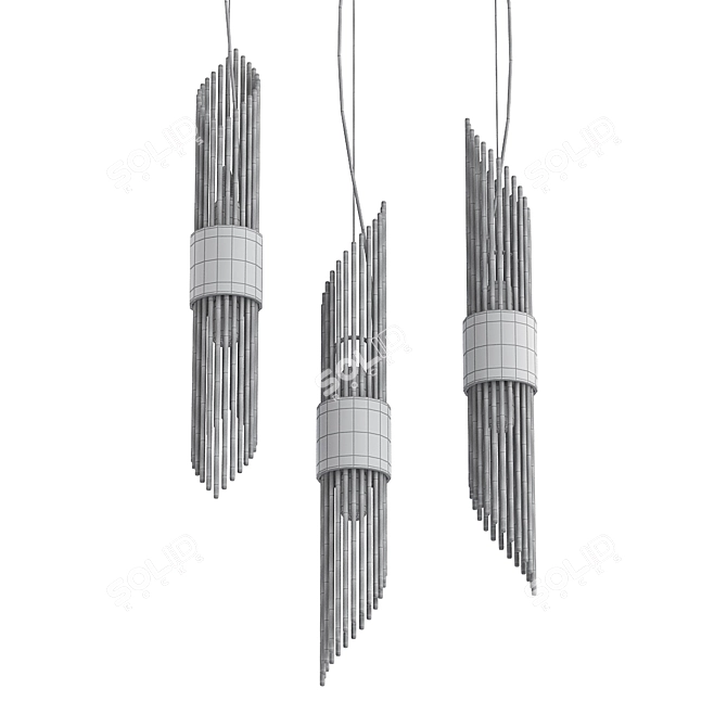 Art Deco Hanging Pendant Light 3D model image 2