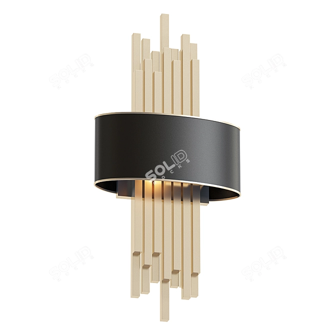 Modern Golden Wall Sconce with Adjustable Shades 3D model image 1