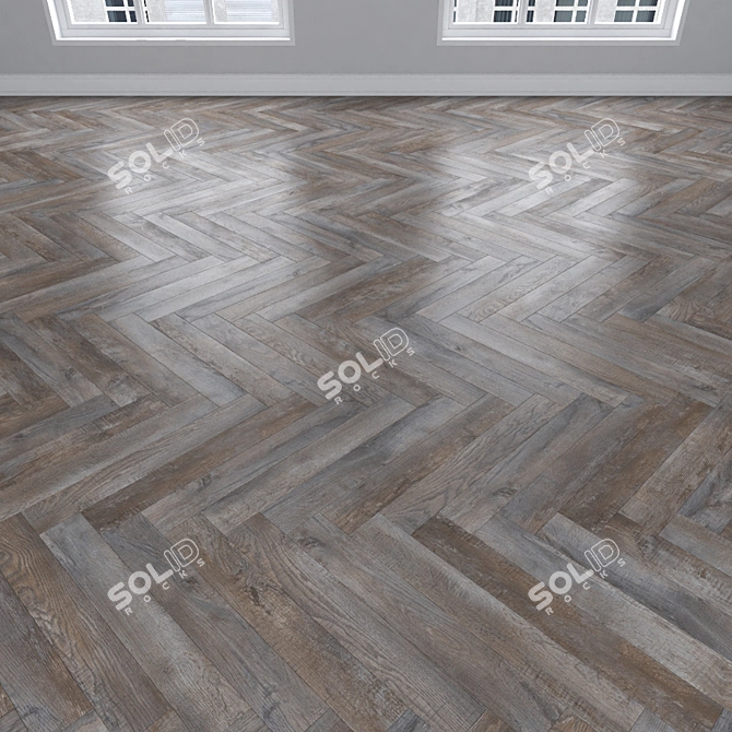  Oak Parquet Collection: Herringbone, Linear & Chevron 3D model image 3