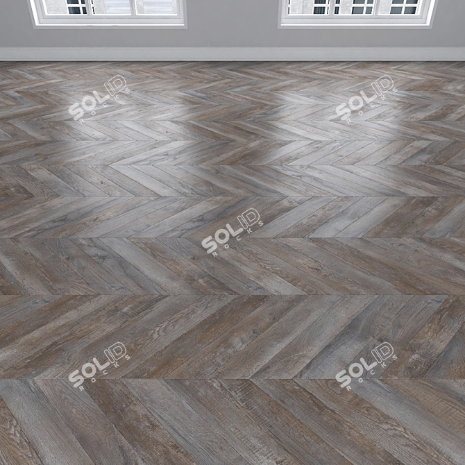  Oak Parquet Collection: Herringbone, Linear & Chevron 3D model image 4