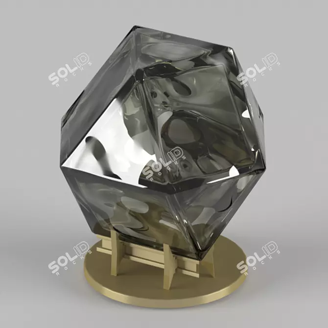 Elegant Welles Glass Table Lamp 3D model image 2