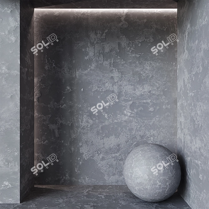 Seamless Decorative Plaster Texture 3D model image 1