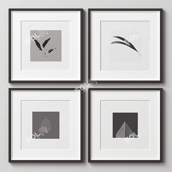 Versatile 4-Piece Picture Frames Set 3D model image 3