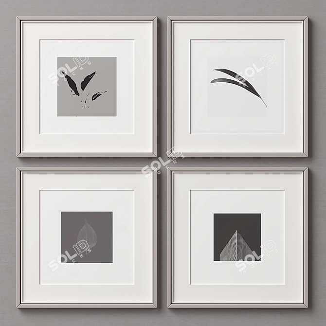 Versatile 4-Piece Picture Frames Set 3D model image 4