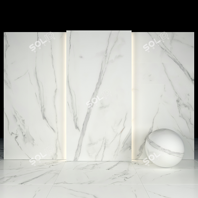 Elegant Afyon White Marble Collection 3D model image 1