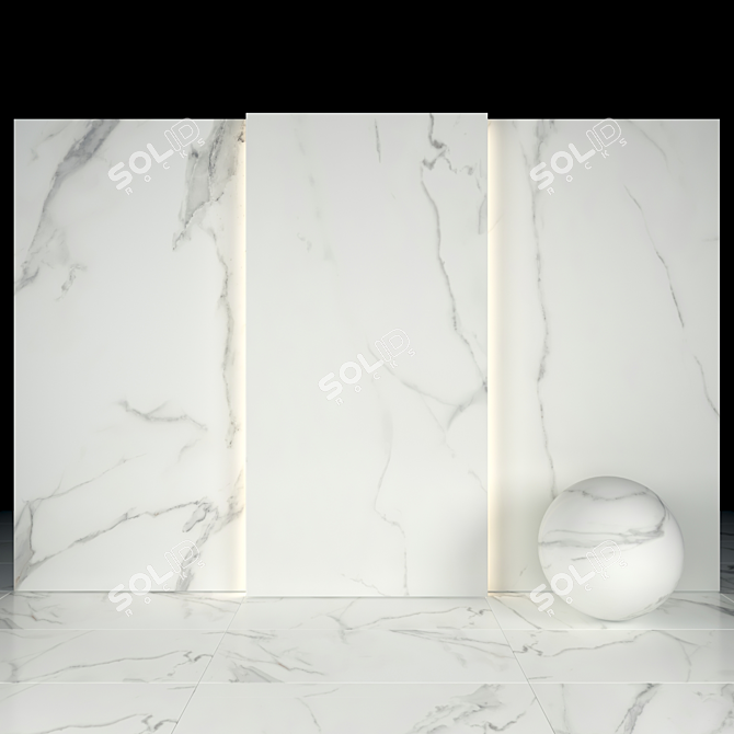 Elegant Afyon White Marble Collection 3D model image 2