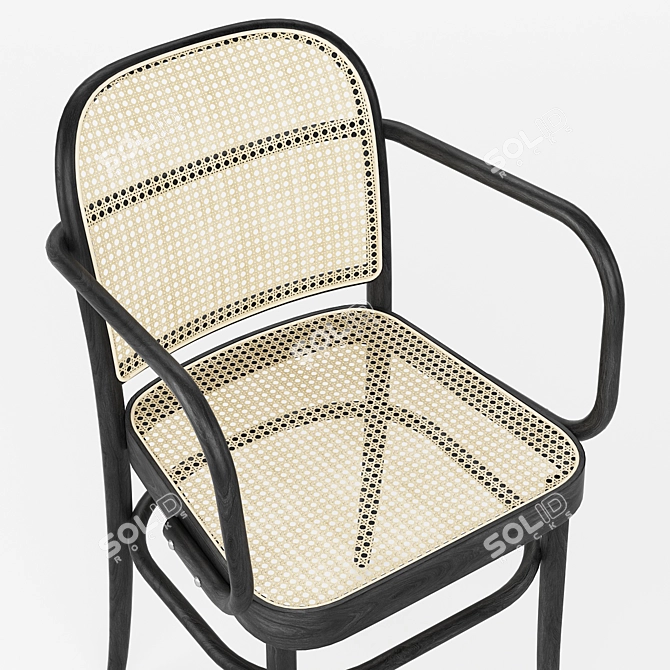 Modern Hoffmann Dining Chair 02 3D model image 2