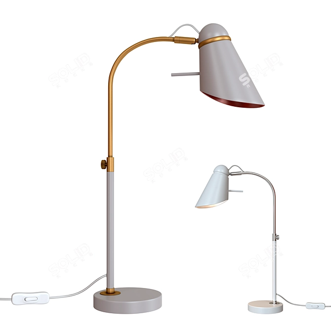 Dimmable Lovato Table Lamp: Modern Design, Metal Base 3D model image 1