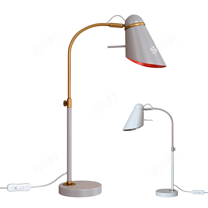 Dimmable Lovato Table Lamp: Modern Design, Metal Base 3D model image 2