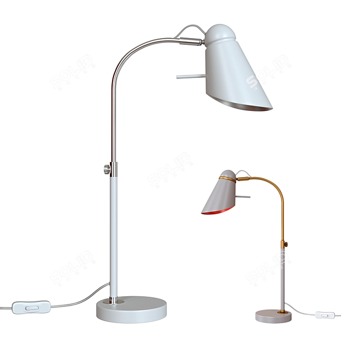 Dimmable Lovato Table Lamp: Modern Design, Metal Base 3D model image 3