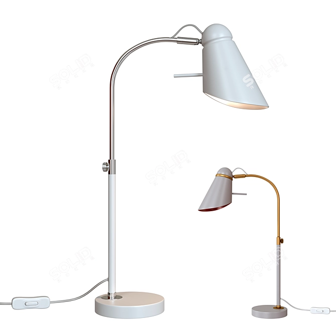 Dimmable Lovato Table Lamp: Modern Design, Metal Base 3D model image 4