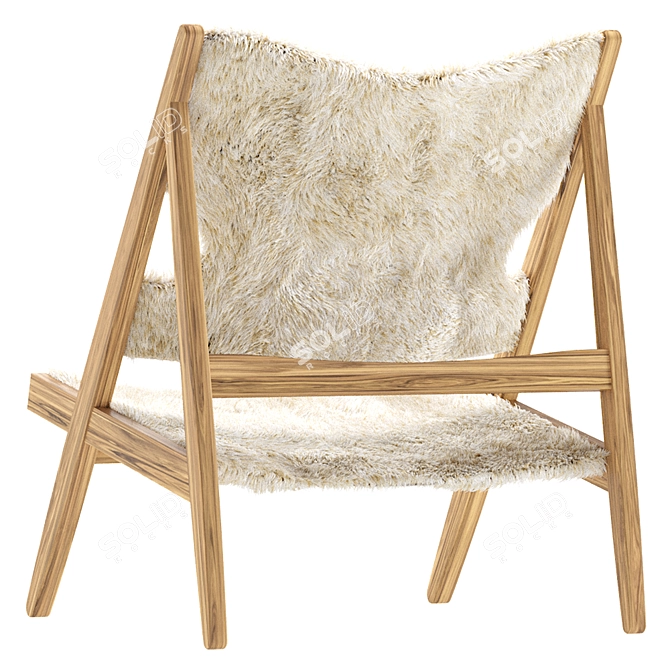 Menu Knitting Beige Lounge Chair 3D model image 2