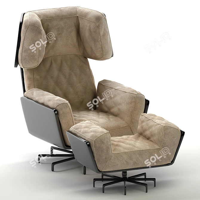 Elevate Your Comfort with HOMEDIT Wing-Lounge Chair 3D model image 1