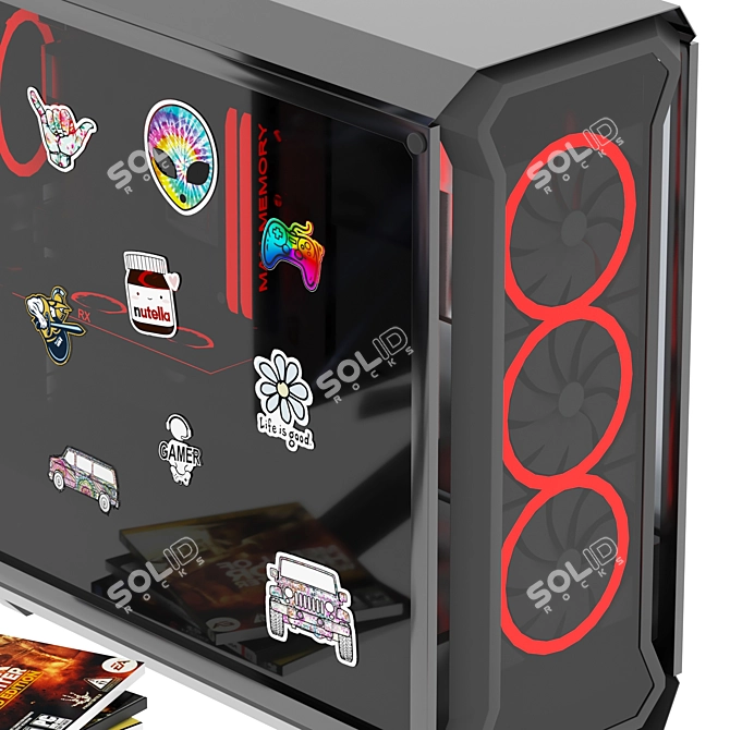 High Performance Gaming PC Set 3D model image 4