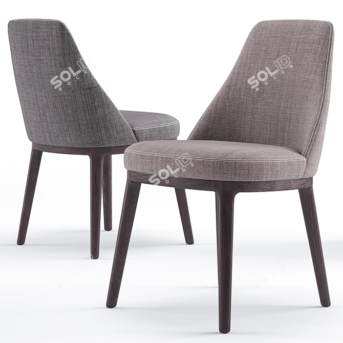 Sleek Lucylle Dining Chair & Gullwing Table Set 3D model image 3