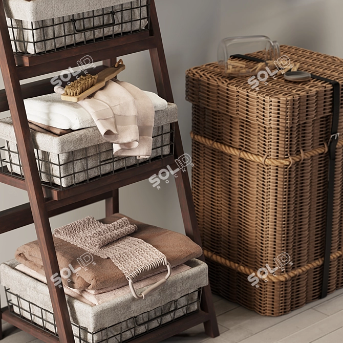 Elegant Laundry Decor Set 3D model image 2