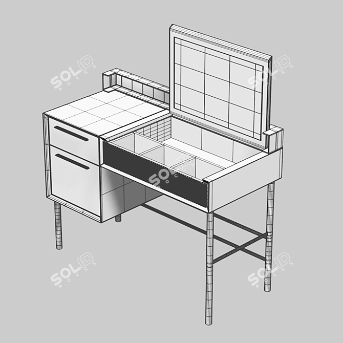 Modern White Dressing Table 3D model image 5