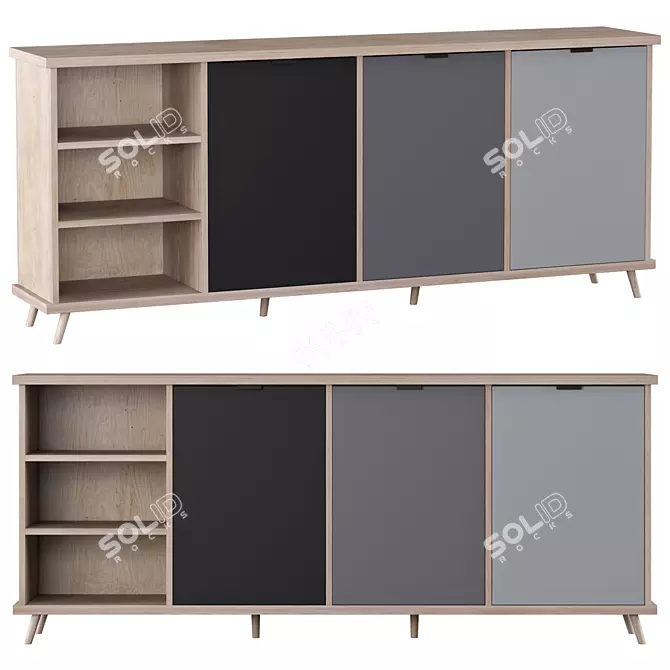 Contemporary Conni Sideboard | Elegant 210 cm Design 3D model image 1