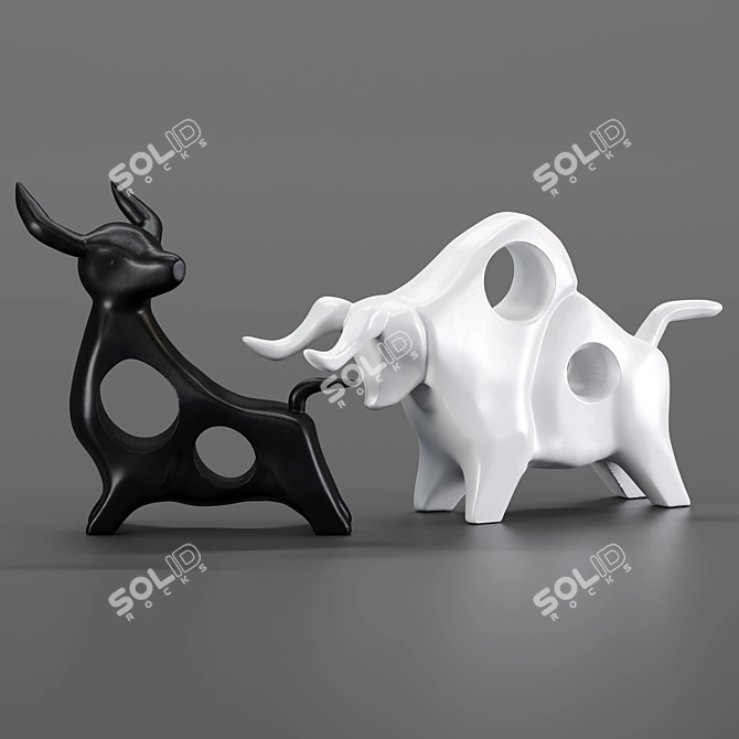 Bohemian Cowbull Decor 3D model image 1