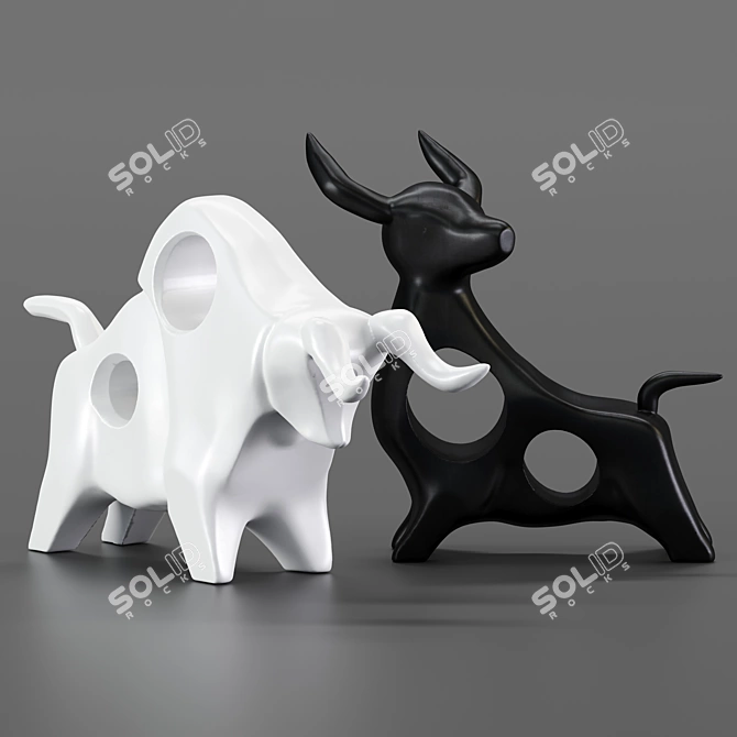 Bohemian Cowbull Decor 3D model image 3