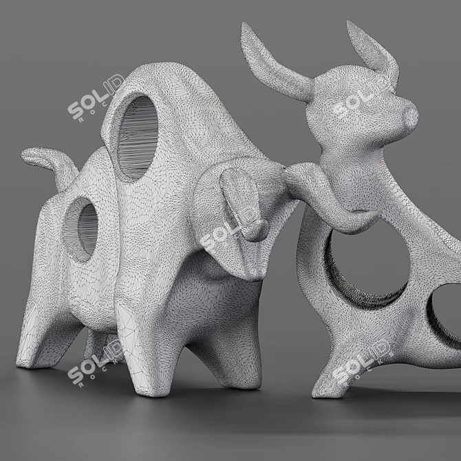 Bohemian Cowbull Decor 3D model image 4