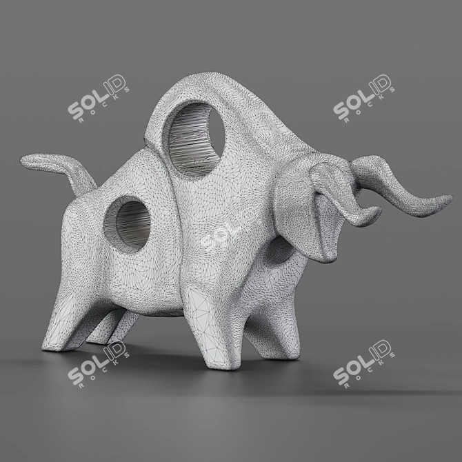 Bohemian Cowbull Decor 3D model image 5