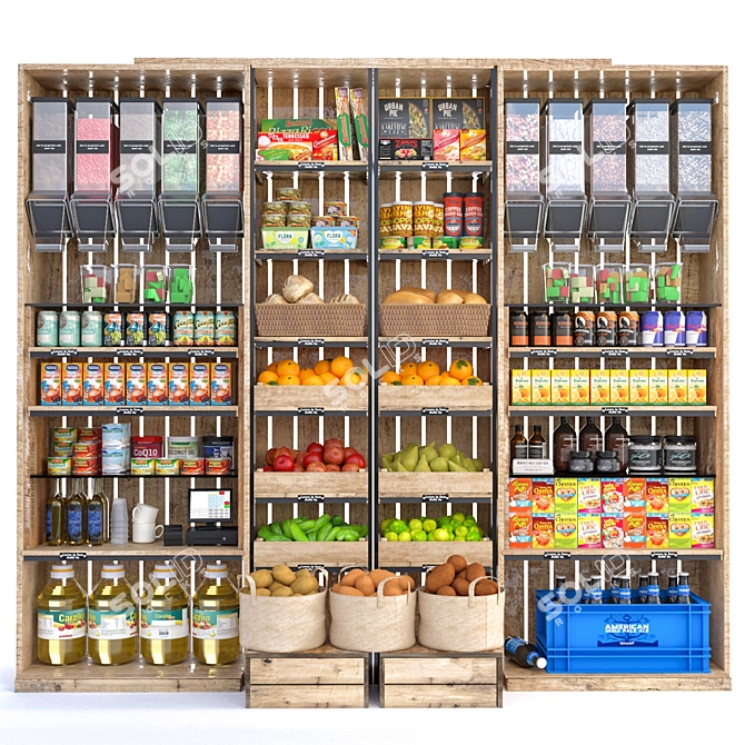 High-Quality Grocery Store Equipment 3D model image 1